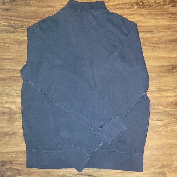 Polo Ralph Lauren Shirt Mens Medium Navy Blue 1/4 Zip Up Pullover Viscose Blend - Picture 7 of 16